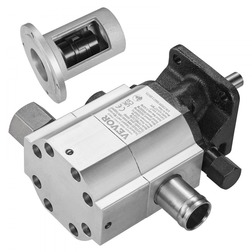 VEVOR Hydraulic Wood Log Splitter Pump Kit, 13 GPM, 2 Stage 4000 PSI Aluminum Hydraulic Gear Pump, with Coupling Installation Base 1/2'' NPT Outlet 3600 RPM, for Small Engine Mounting Log Splitter