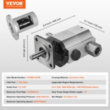 VEVOR Hydraulic Wood Log Splitter Pump Kit, 13 GPM, 2 Stage 4000 PSI Aluminum Hydraulic Gear Pump, with Coupling Installation Base 1/2'' NPT Outlet 3600 RPM, for Small Engine Mounting Log Splitter