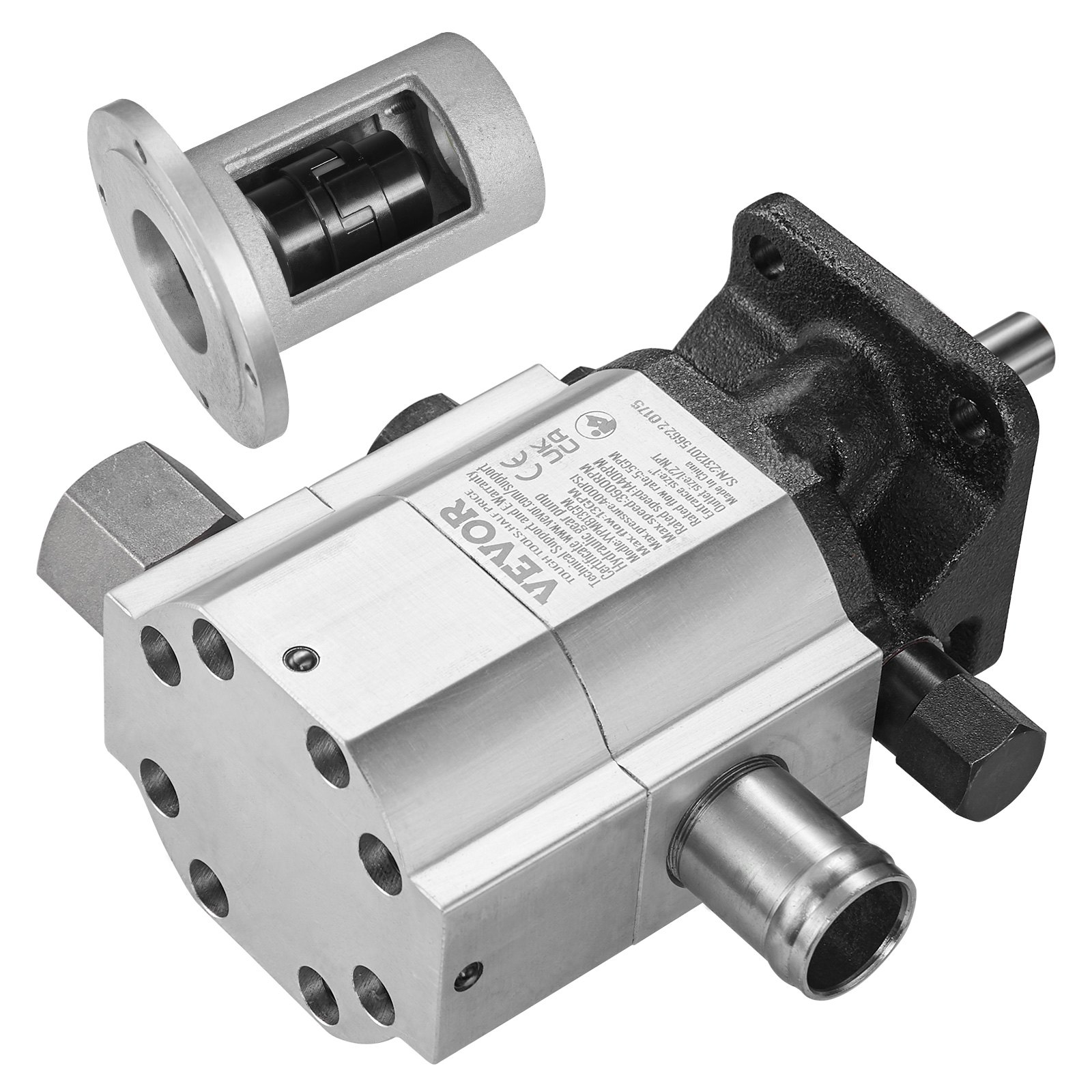 VEVOR Hydraulic Wood Log Splitter Pump Kit, 13 GPM, 2 Stage 4000 PSI Aluminum Hydraulic Gear Pump, with Coupling Installation Base 1/2'' NPT Outlet 3600 RPM, for Small Engine Mounting Log Splitter
