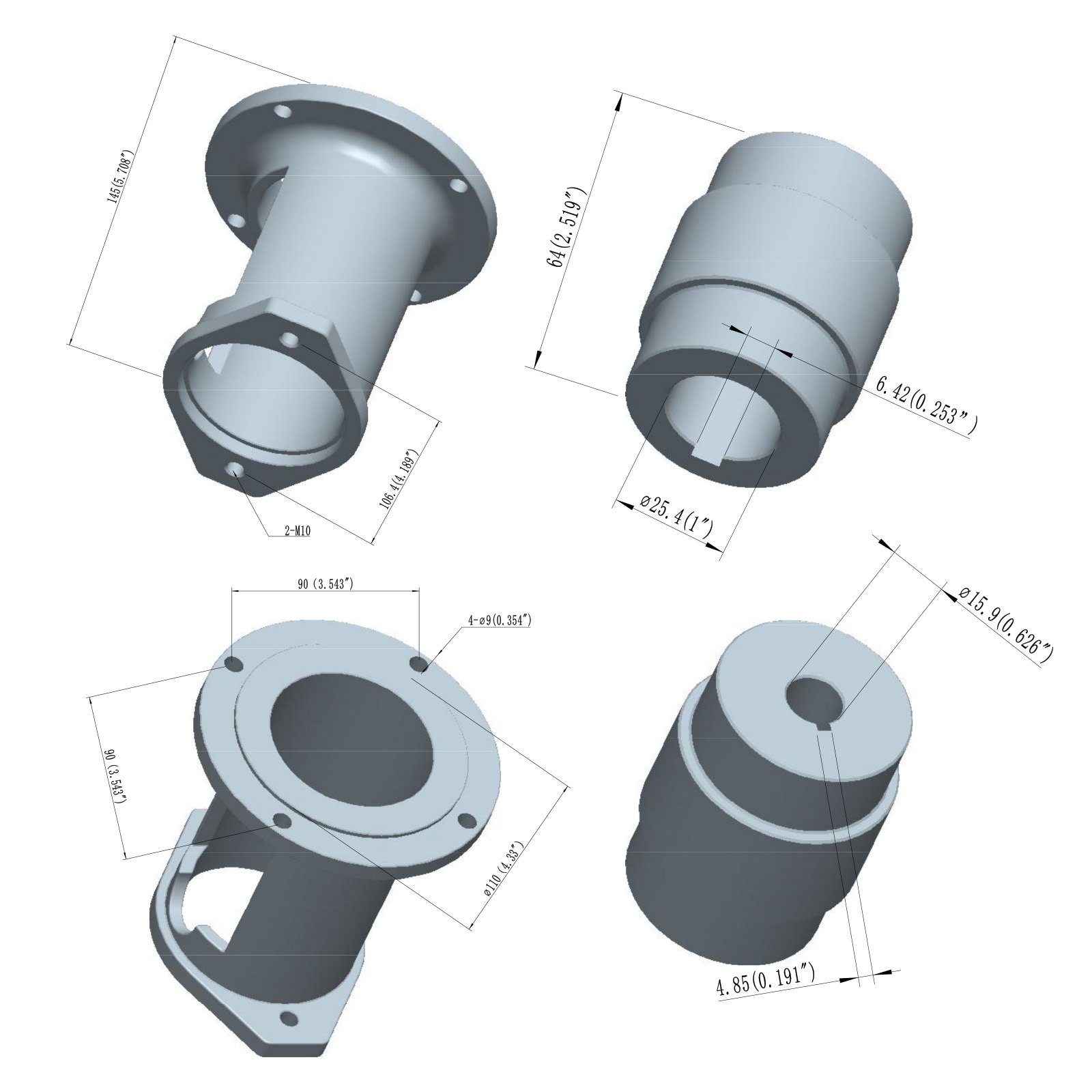 VEVOR hydraulic log splitter kit, silver and black metal pump with multiple connection ports.