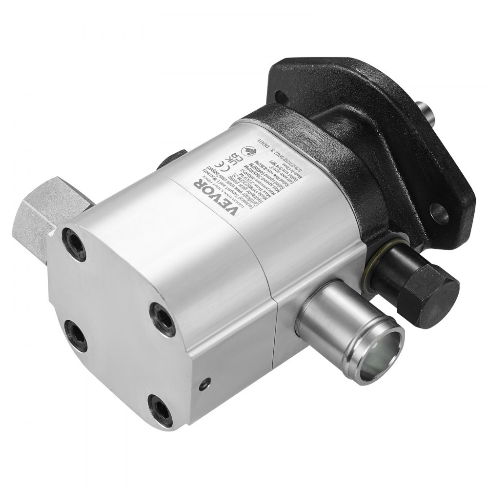 VEVOR Hydraulic Log Splitter Pump, 22GPM, 2 Stage 4000PSI Wood Log Splitter Pump, 1'' Inlet 3/4'' NPT Outlet 3600 RPM Aluminum Hydraulic Gear Pump, for Small Engine Mounting Log Splitters Snowplow
