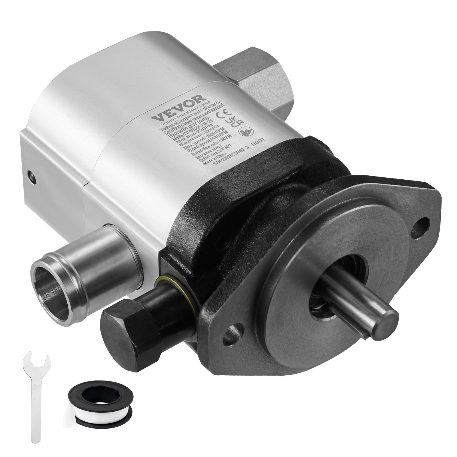 Sweiko Hydraulic Log Splitter Pump, 22GPM, 2 Stage 4000PSI Wood Log Splitter Pump, 1'' Inlet 3/4'' NPT Outlet 3600 RPM Aluminum Hydraulic Gear Pump, for Small Engine Mounting Log Splitters Snowplow Sweiko Hydraulic Log Splitter Pump, 22GPM, 2 Stage 4000PSI Wood Log Splitter Pump, 1'' Inlet 3/4'' NPT Outlet 3600 RPM Aluminum Hydraulic Gear Pump, for Small Engine Mounting Log Splitters Snowplow
