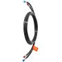 VEVOR hydraulic steering hose with color-coded connectors coiled and secured with zip ties.