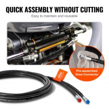 VEVOR Outboard Hose Kit, 20 ft Hydraulic Steering Hose, 2-Piece Leak-Proof TPEE Hydraulic Boat Hoses, Compatible with Marine Hydraulic Outboard Steering Boat System up to 300 HP