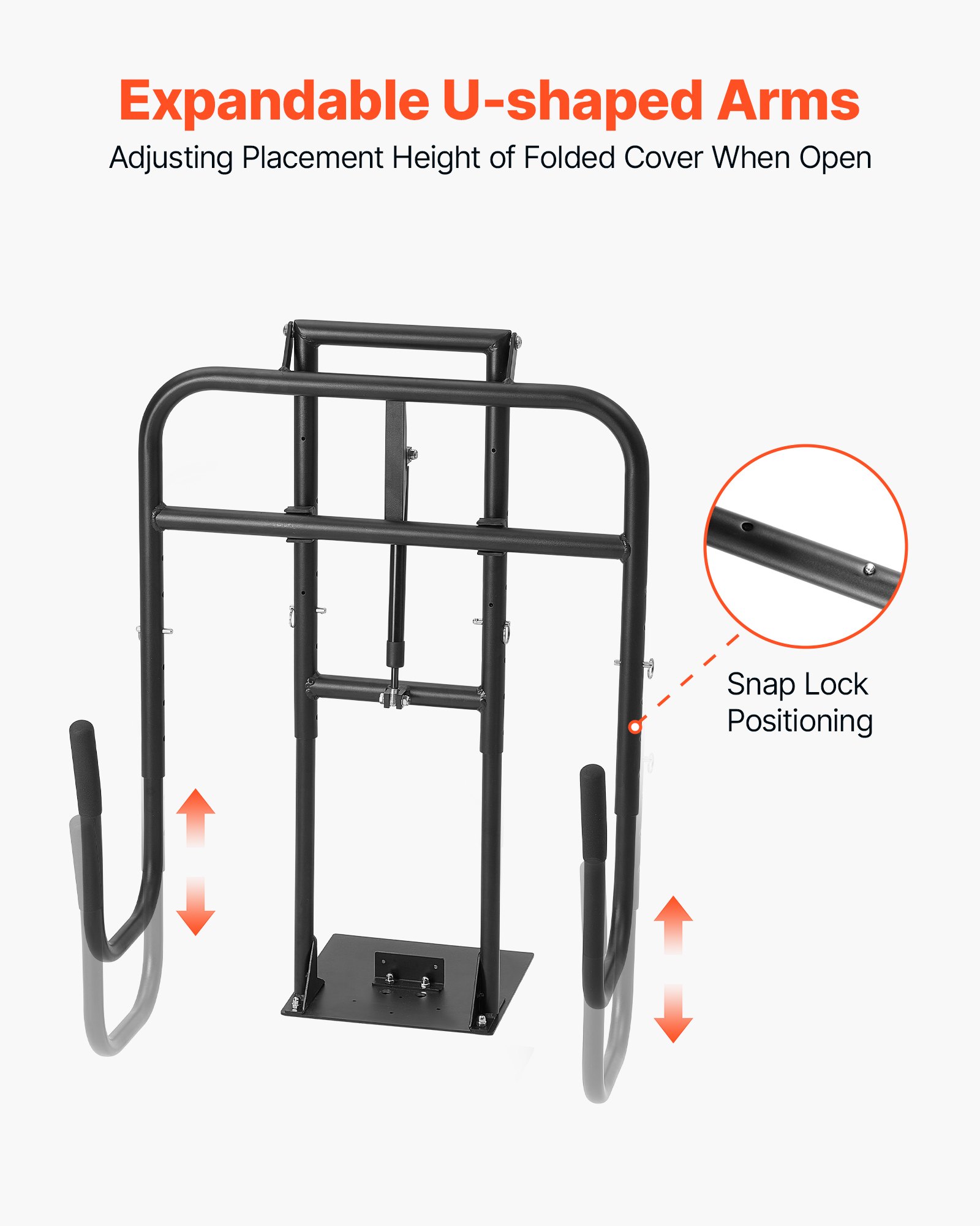 VEVOR Hydraulic Spa Cover Lift, Hot Tub Cover Lift, Adjustable Height 840-1050 mm and Width from 1350-2350 mm, Mounted Underneath on One Side, Compatible with Various Sizes of Hot Tubs & Spas