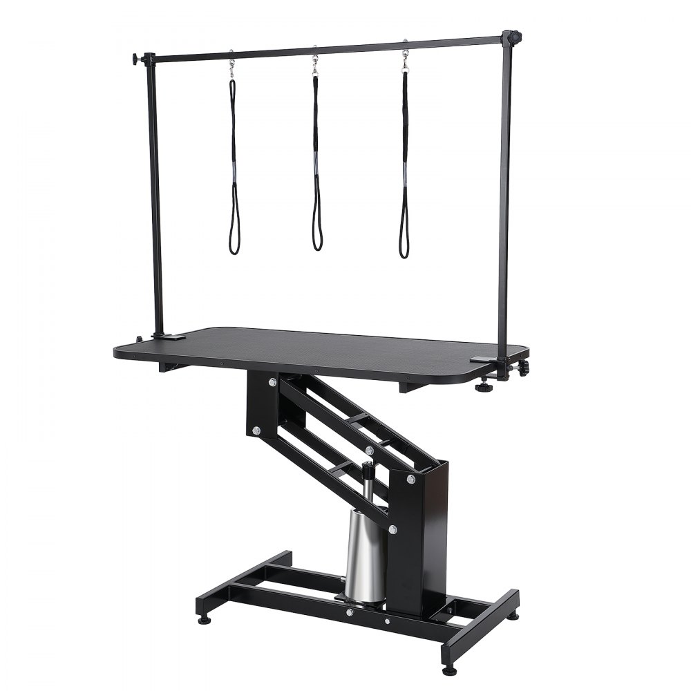 VEVOR 109cm Hydraulic Pet Grooming Table, Heavy Duty Dog Grooming Arm for Medium/ Small Dogs, Height Adjustable Dog Grooming Station, Anti Slip Tabletop /Dog Grooming Station, Max Bearing 182kg