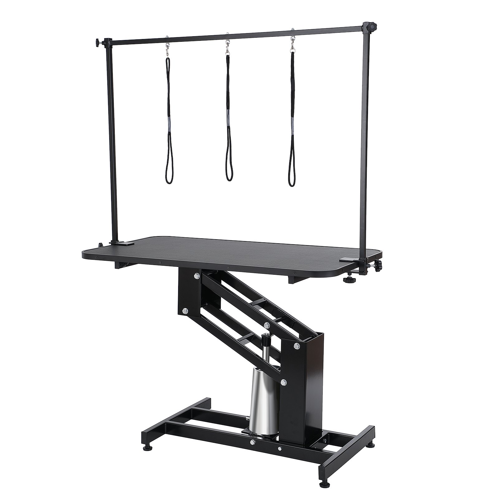 VEVOR 109cm Hydraulic Pet Grooming Table, Heavy Duty Dog Grooming Arm for Medium/ Small Dogs, Height Adjustable Dog Grooming Station, Anti Slip Tabletop /Dog Grooming Station, Max Bearing 182kg