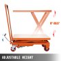 VEVOR Hydraulic Scissor 500LBS Capacity, Cart Lift Table Cart 28.5-Inch Lifting Height, Manual Scissor Lift Table w/ 4 Wheels and Foot Pump, Elevating Hydraulic Cart for Material Handling, Orange