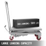 VEVOR Hydraulic Scissor 500LBS Capacity, Cart Lift Table Cart 28.5-Inch Lifting Height, Manual Scissor Lift Table w/ 4 Wheels and Foot Pump, Elevating Hydraulic Cart for Material Handling, in Grey