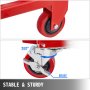 VEVOR Hydraulic Scissor 500LBS Capacity, Cart Lift Table Cart 28.5-Inch Lifting Height, Manual Scissor Lift Table w/ 4 Wheels and Foot Pump, Elevating Hydraulic Cart for Material Handling, in Red