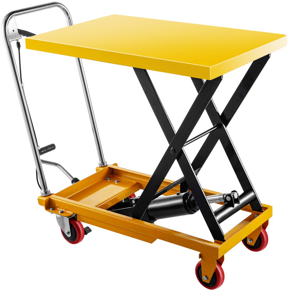 VEVOR Hydraulic Lift Table Cart Hydraulic Scissor Cart 600lbs 35.4" Max Height