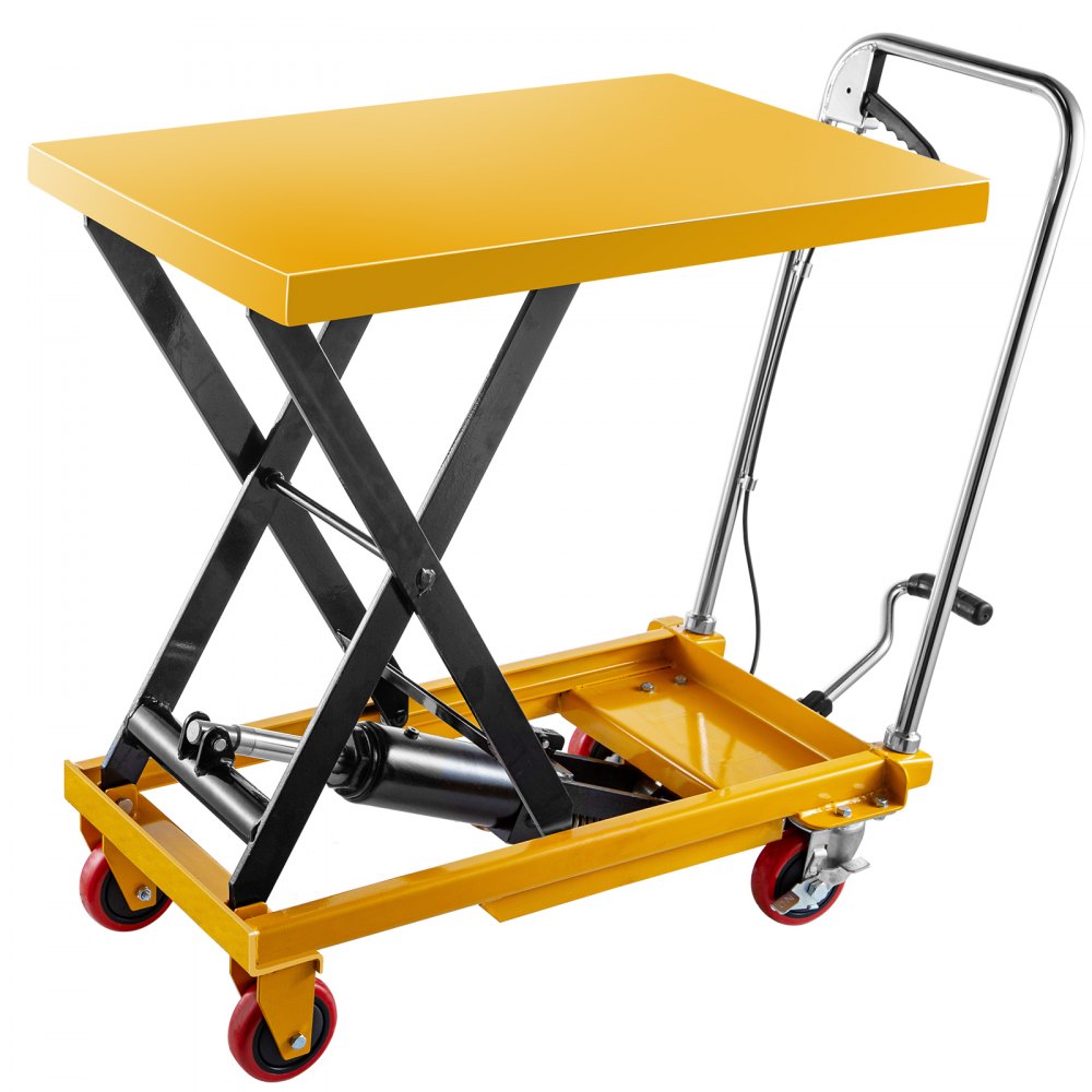 VEVOR Hydraulic Lift Table Cart Hydraulic Scissor Cart 600lbs 35.4" Max Height