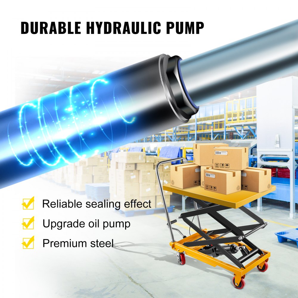 Hydraulic Scissor Lift Trolley 350KG Scissor Lift Platform Max Height 1300mm