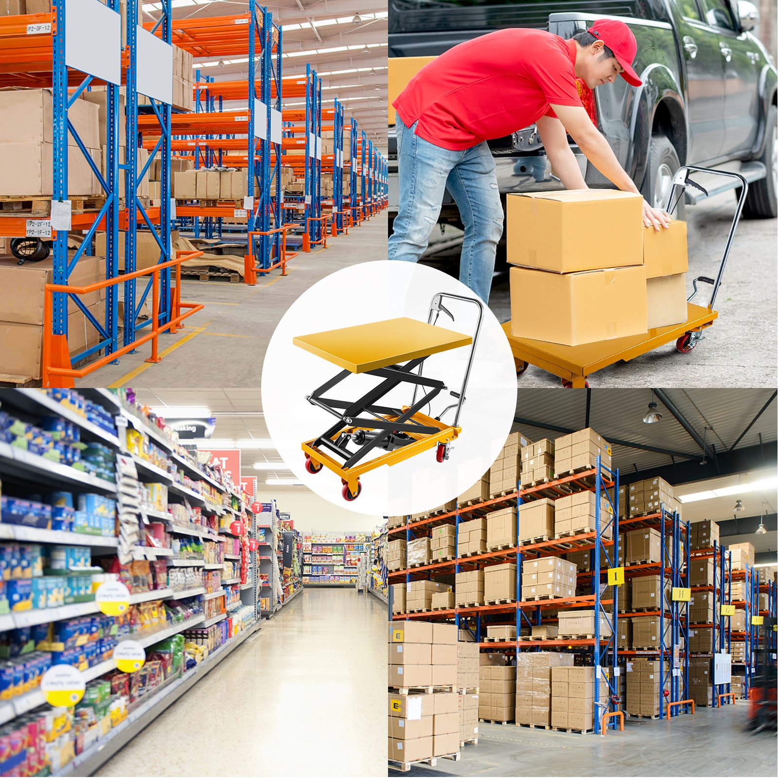 Hydraulic Scissor Lift Trolley 350KG Scissor Lift Platform Max Height 1300mm