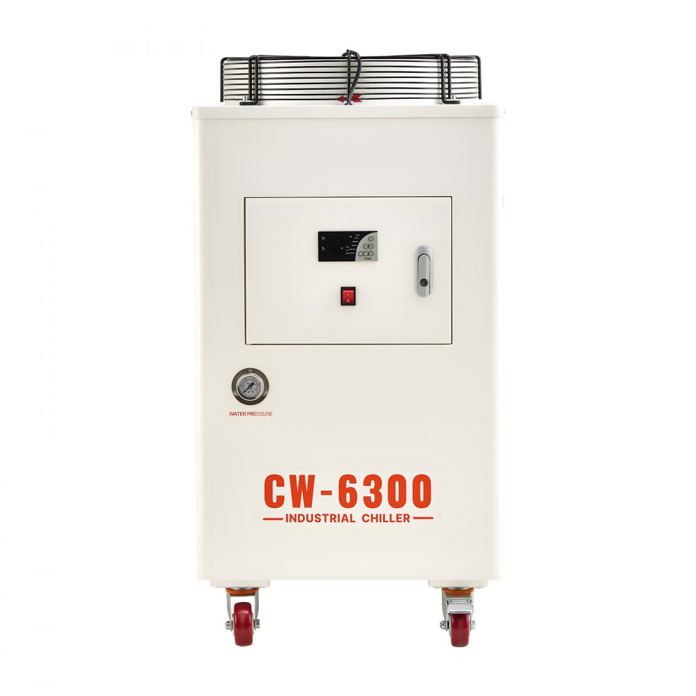 VEVOR Industrial Water Chiller, 27,300 BTU/h, Industrial Water Cooler Cooling System with Compressor, 10.6  Gal Tank Capacity, 18.5 GPM Max Flow Rate, for CO2 Laser Tube Engraving & Cutting Machine