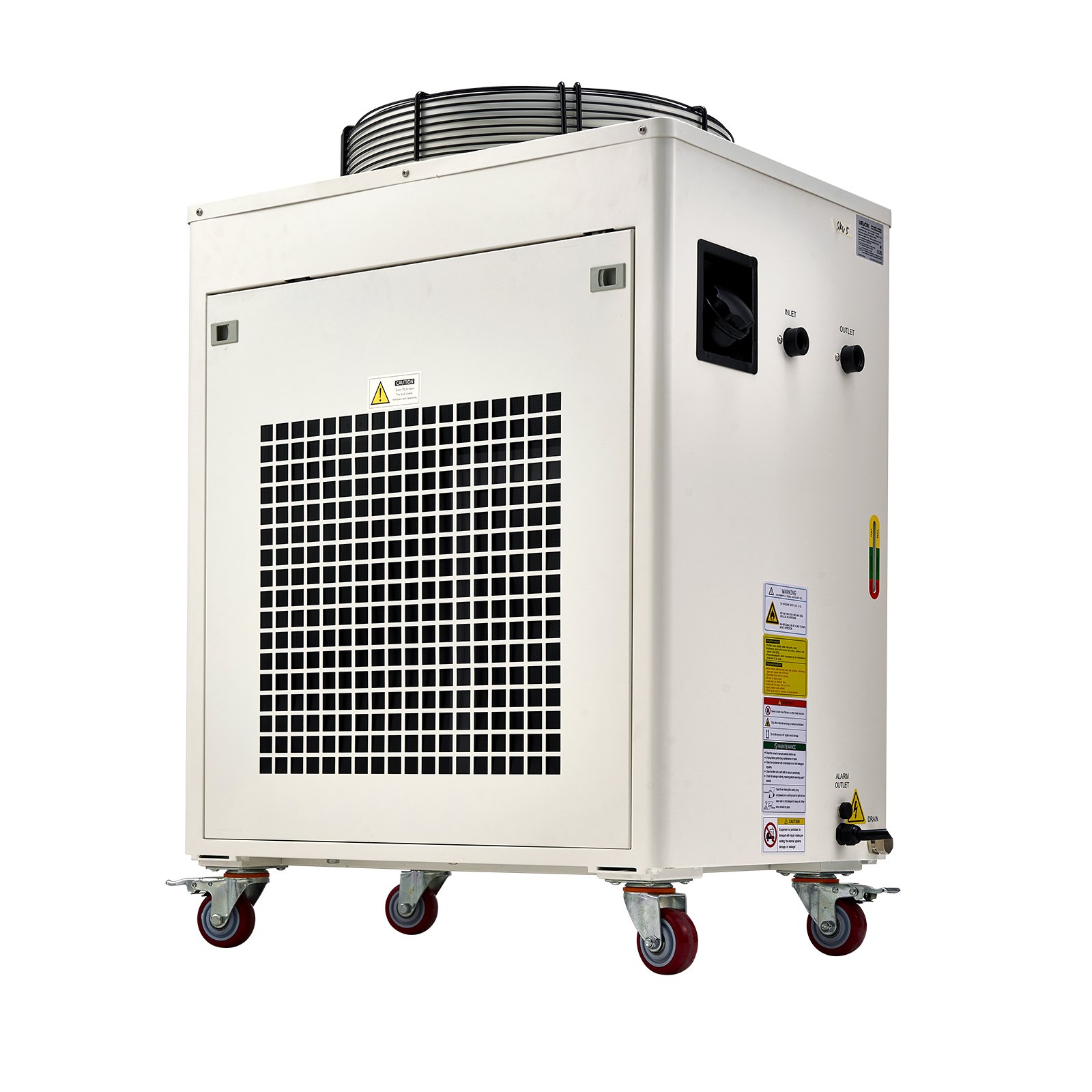VEVOR Industrial Water Chiller, 27,300 BTU/h, Industrial Water Cooler Cooling System with Compressor, 10.6  Gal Tank Capacity, 18.5 GPM Max Flow Rate, for CO2 Laser Tube Engraving & Cutting Machine
