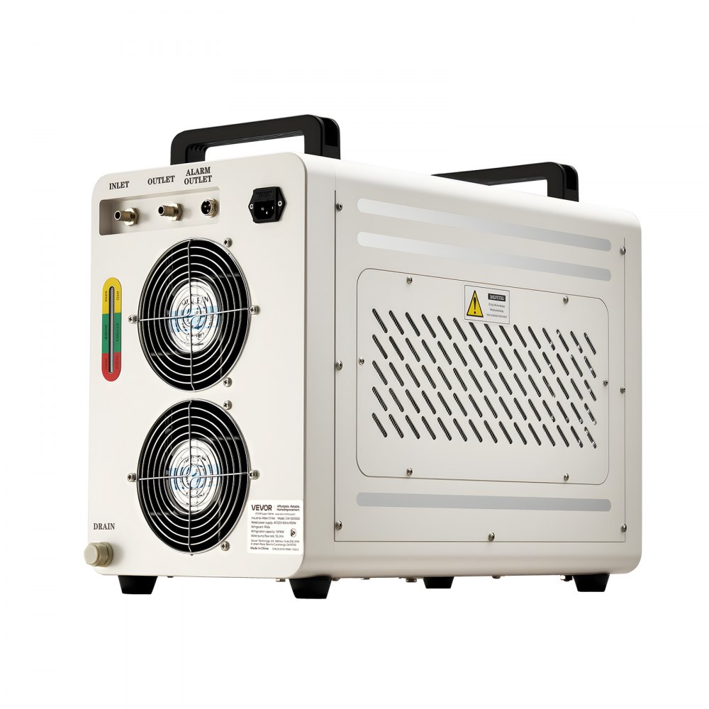 VEVOR Industrial Water Chiller, 1600W, Industrial Water Cooler Cooling System with Compressor, 7 L Tank Capacity, 13 L/min Max Flow Rate, Laser Chiller, for CO2 Laser Tube Engraving & Cutting Machine