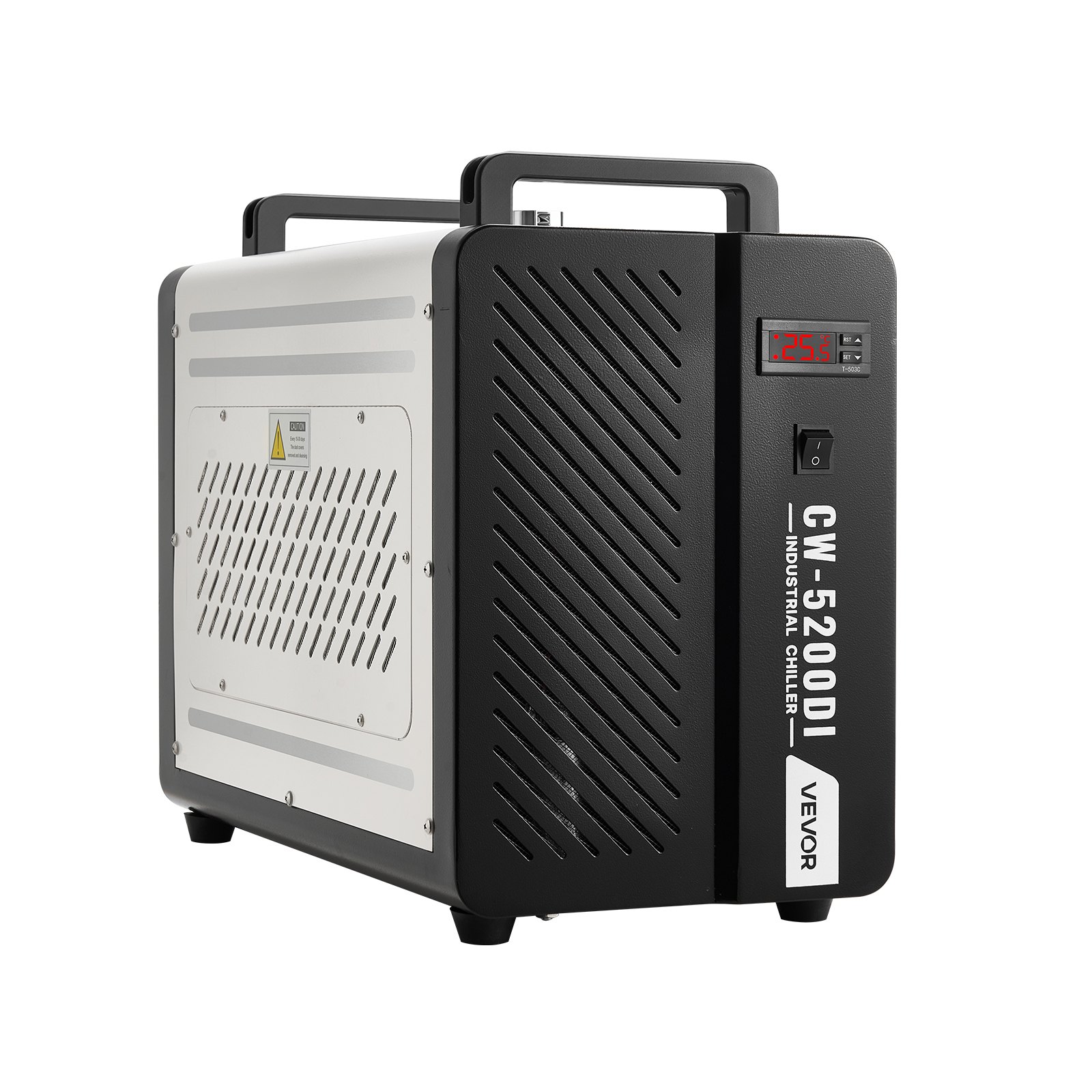 VEVOR Industrial Water Chiller, 5460 BTU/h, Industrial Water Cooler Cooling System with Compressor, 4.2 GPM Max Flow, 1.8  Gal Tank Capacity, Laser Chiller, for CO2 Laser Engraving & Cutting Machine