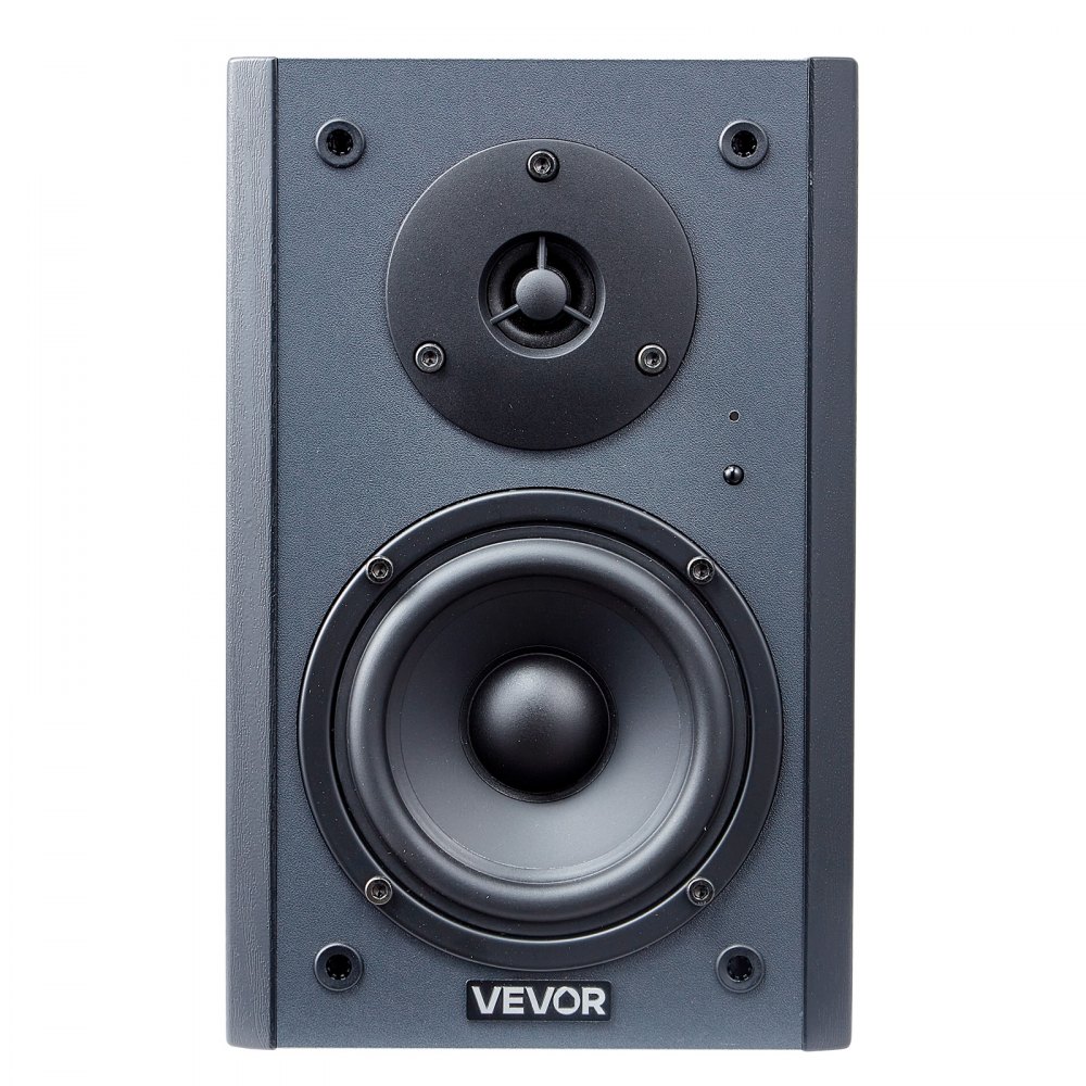 VEVOR Powered Bookshelf Speakers, 20W x 2, Active Studio Monitor Speaker with 4 Inch Woofer, Adjustable Volume and Audio with Bluetooth Optical Connection, Wooden Enclosure, for Record Player PC TV