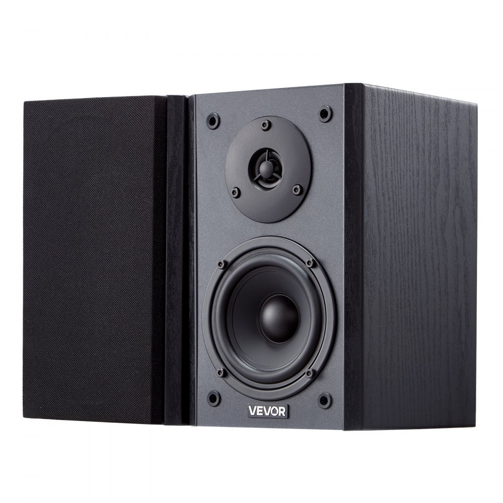 VEVOR Powered Bookshelf Speakers, 20W x 2, Active Studio Monitor Speaker with 4 Inch Woofer, Adjustable Volume and Audio with Bluetooth Optical Connection, Wooden Enclosure, for Record Player PC TV