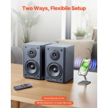 Active Powered Bookshelf Studio Monitor Speakers 20W x2 Bluetooth Coaxial Stereo