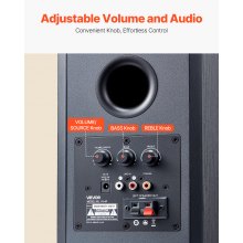 Active Powered Bookshelf Studio Monitor Speakers 20W x2 Bluetooth Coaxial Stereo
