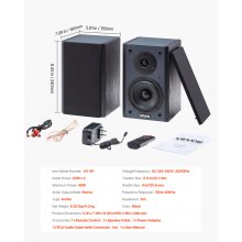 Active Powered Bookshelf Studio Monitor Speakers 20W x2 Bluetooth Coaxial Stereo