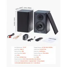 Active Powered Bookshelf Studio Monitor Speakers 20W x2 Bluetooth Coaxial Stereo
