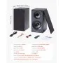 VEVOR Powered Bookshelf Speakers, 25W x 2, Active Studio Monitor Speaker with 5.25 Inch Woofer, Bluetooth/RCA/Coaxial/Optical/USB/Subwoofer Connection, Wooden Enclosure, for Record Player Turntable PC