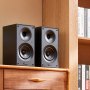 VEVOR Powered Bookshelf Speakers, 25W x 2, Active Studio Monitor Speaker with 5.25 Inch Woofer, Bluetooth/RCA/Coaxial/Optical/USB/Subwoofer Connection, Wooden Enclosure, for Record Player Turntable PC