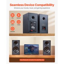 Active Powered Bookshelf Studio Monitor Speakers 25W x2 Bluetooth Coaxial Stereo