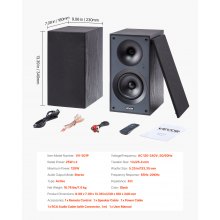 Active Powered Bookshelf Studio Monitor Speakers 25W x2 Bluetooth Coaxial Stereo