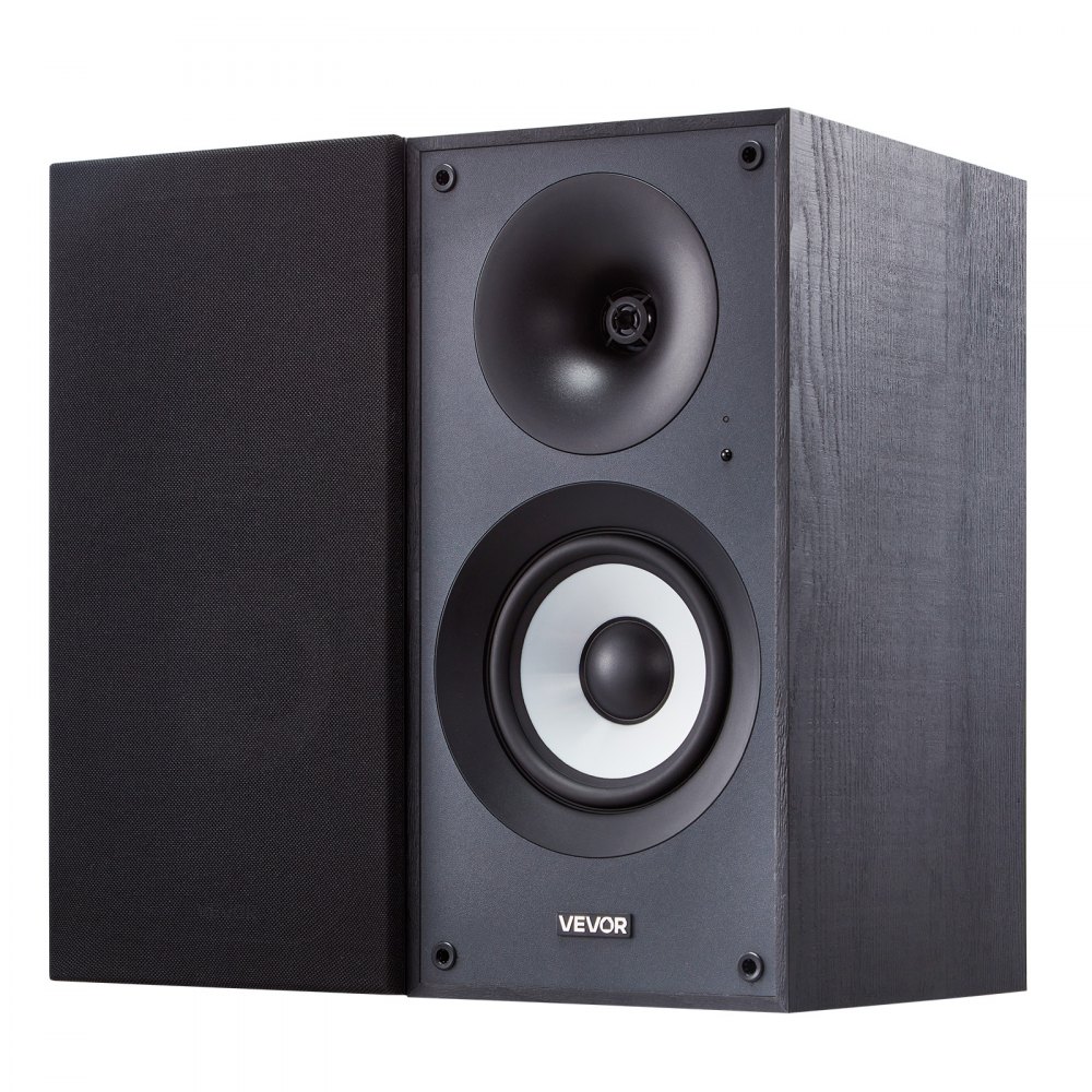 VEVOR Powered Bookshelf Speakers, 25W x 2, Active Studio Monitor Speaker with 5.5 Inch Woofer, Bluetooth/RCA/Coaxial/Optical/USB/Subwoofer Connection, Wooden Enclosure, for Record Player Turntable PC