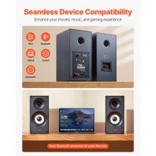 Active Powered Bookshelf Studio Monitor Speakers 25W x2 Bluetooth Coaxial Stereo