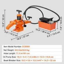 VEVOR Hydraulic Tire Bead Breaker 10000 PSI Foot Pump for Tractor Truck Tire