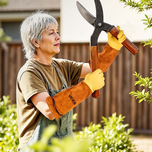 VEVOR Long Sleeve Gloves Gardening  17.5", Thorn Proof