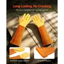 Gardening Gloves Thorn Proof Long Leather Rose Pruning Gloves for Men & Women