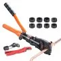 Herramienta de engaste de tuberías de cobre VEVOR, herramienta de prensado accionada hidráulicamente con mordazas de 1/2", 3/4" y 1" para tuberías de cobre tipo VUS y mordazas de 3/8", 1/2", 5/8", 3/4" y 1" para tuberías PEX ASTM F1807 con anillo de cobre.
