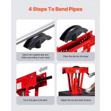 Hydraulic Pipe Bender 12 Ton Manual Pipe Bending Tool with 6 Dies