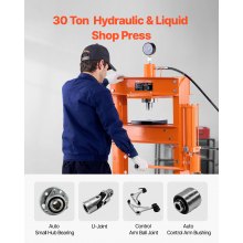 30 T Hydraulic Shop Press Hydraulic Press with Press Plate for Bending