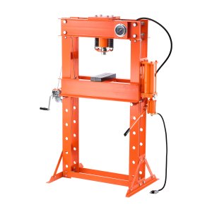 VEVOR Hydraulic Shop Press, 50 T H-Frame Pneumatic Shop Press with Press Plate & Triangular Support, Stable Garage Floor Adjustable Hydraulic Press with Relief Valve, Fit for Bending & Straightening | VEVOR US