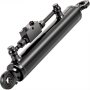 VEVOR Double Acting Hydraulic Cylinder 2” Bore, Top Link Hydraulic Cylinder 10” Stroke, Retracted 20" Extended 28” Hydraulic Side Link Swivel Eye Bearing w/ Check Valve for Tractors, Category 1, 2