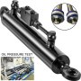 VEVOR Double Acting Hydraulic Cylinder 2'' Bore, Top Link Hydraulic Cylinder 10'' Stroke, Retracted 18" Extended 26 Hydraulic Side Link Swivel Eye Bearing w/Check Valve for Tractors, Category 1, 2