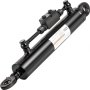 VEVOR Double Acting Hydraulic Cylinder 2” Bore, Top Link Hydraulic Cylinder 10” Stroke, Retracted 20" Extended 28” Hydraulic Side Link Swivel Eye Bearing w/ Check Valve for Tractors, Category 1, 2