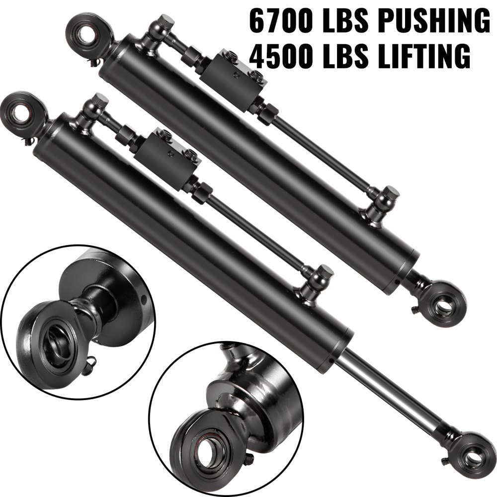 VEVOR Double Acting Hydraulic Top Link Cylinder 2.5" Bore 13" Stroke Check Valve