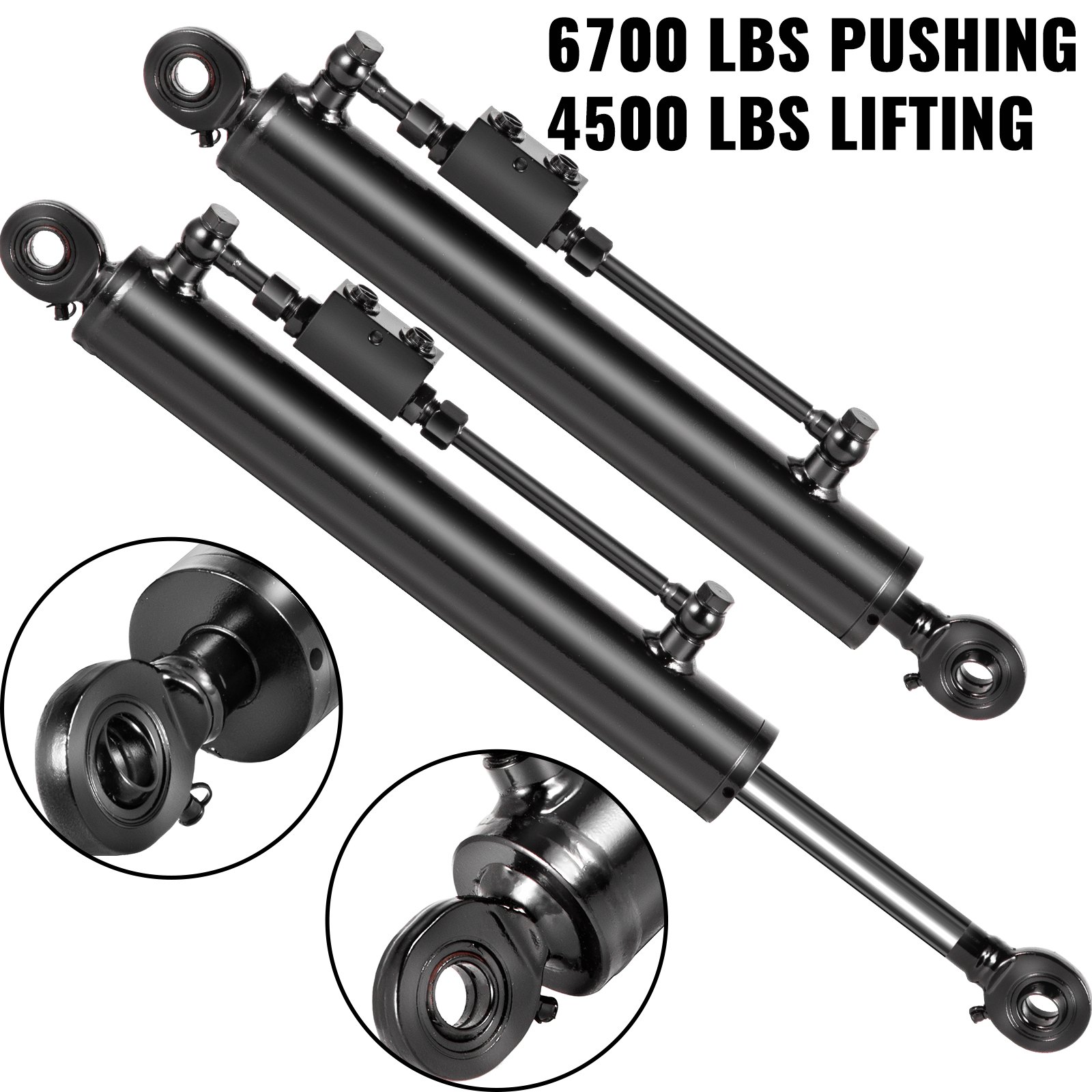 VEVOR Double Acting Hydraulic Top Link Cylinder 2.5" Bore 13" Stroke Check Valve