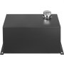 black VEVOR hydraulic fluid tank with a silver cap on a white background.