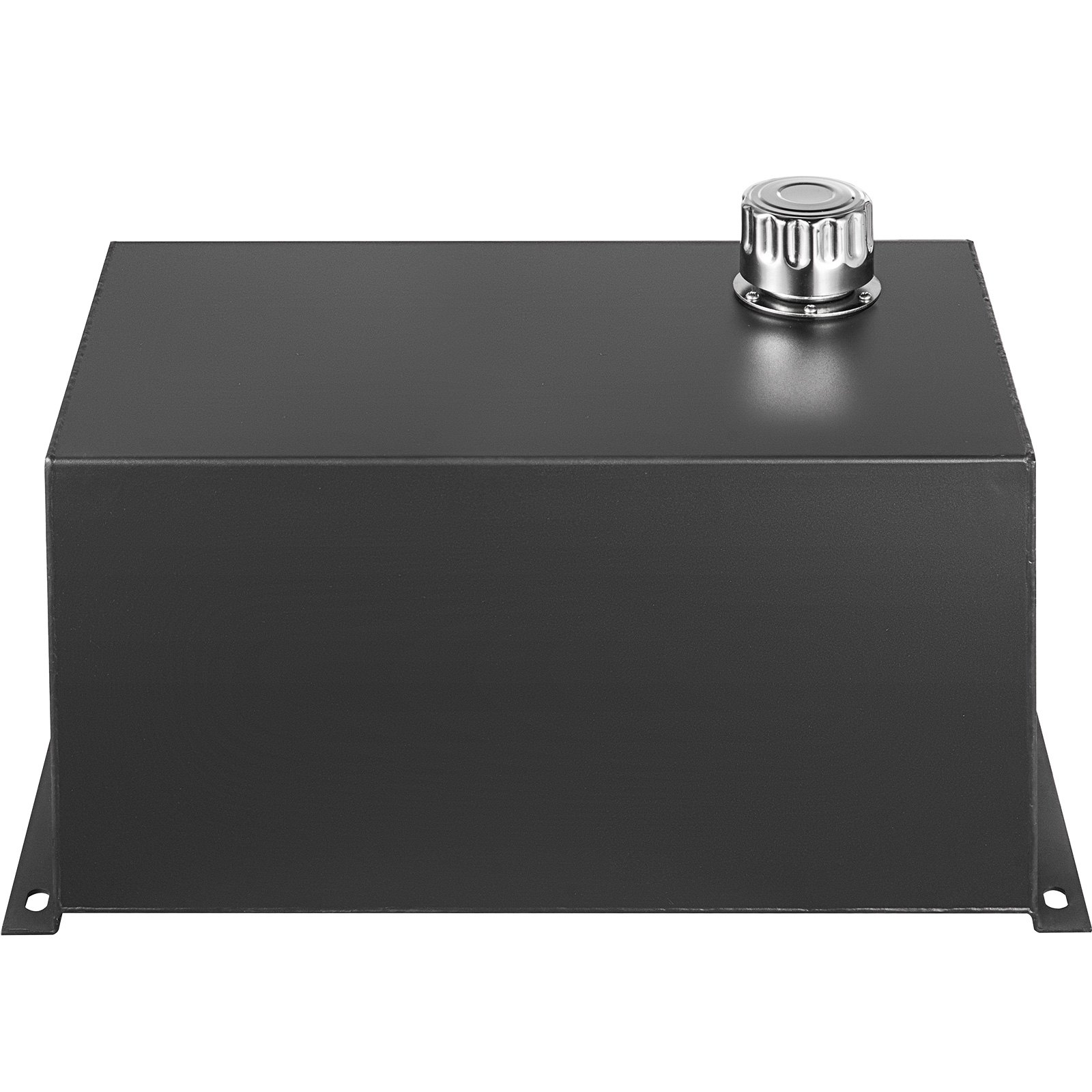 black VEVOR hydraulic fluid tank with a silver cap on a white background.