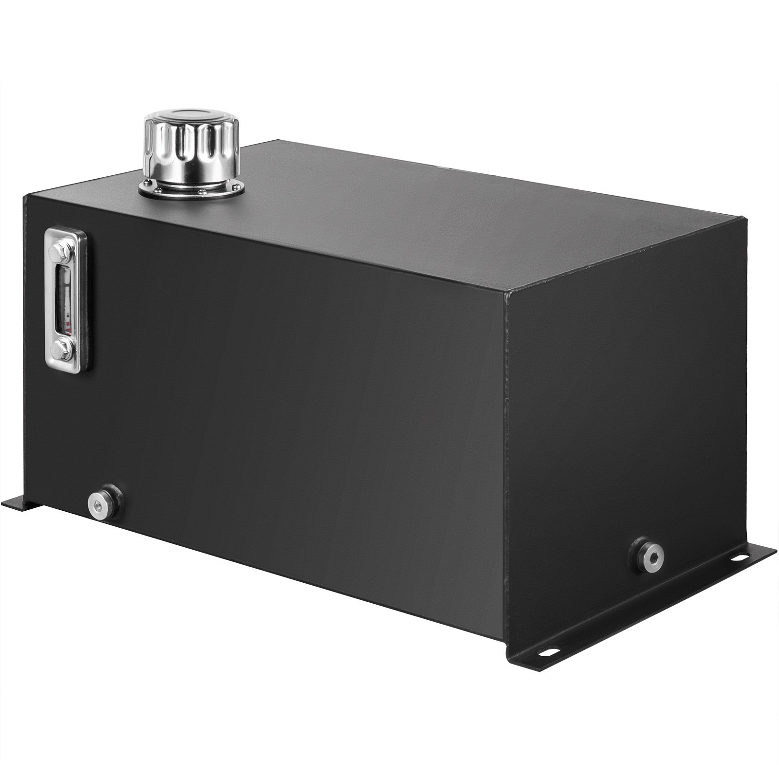 VEVOR hydraulic fluid tank with metal cap and level indicator.