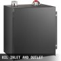 black VEVOR hydraulic oil tank with oil inlet and outlet on the top.